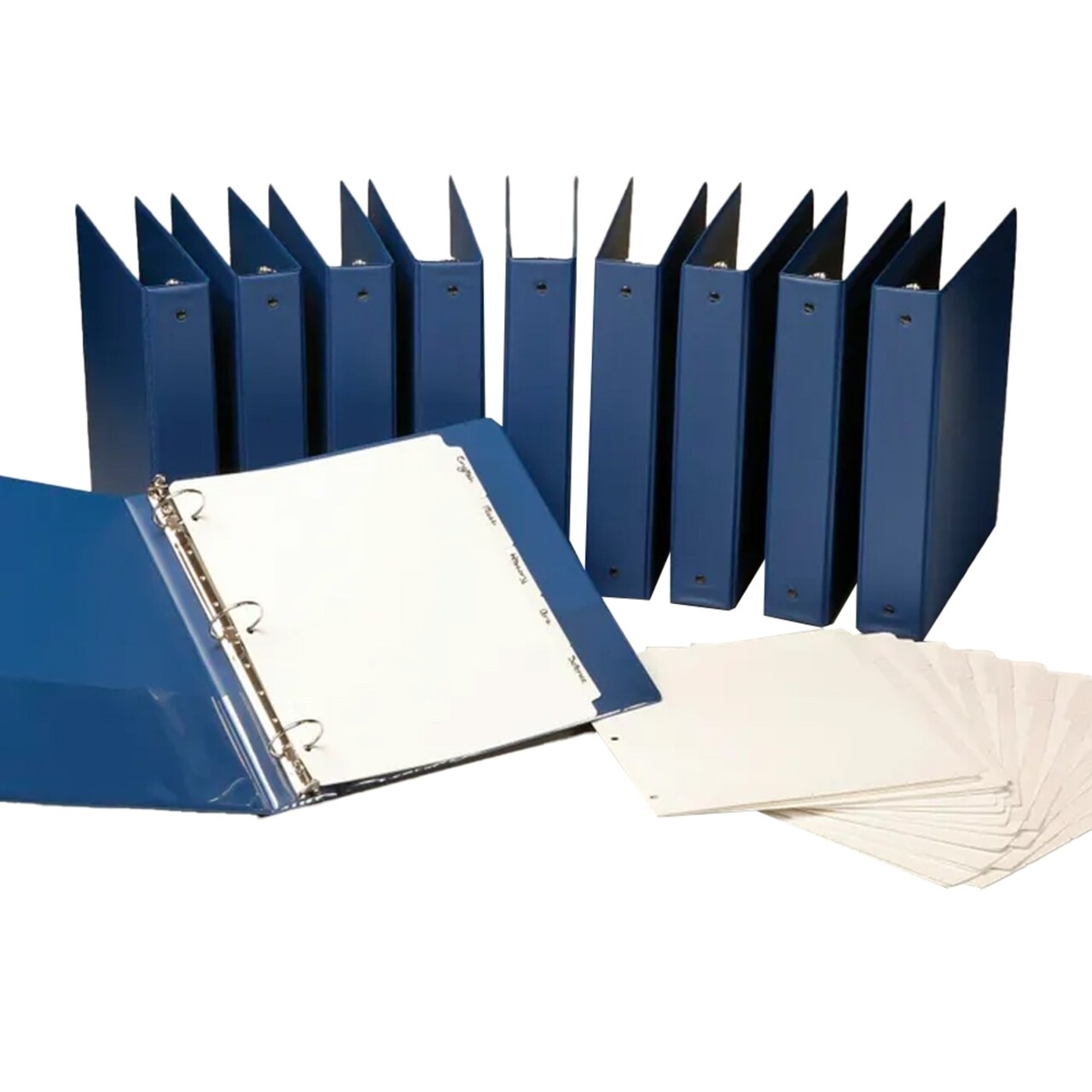 Samsill Round Ring Binder with Index Dividers, 1-1/2 Inches, Blue, Pack of 30